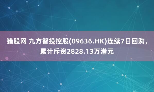 猎股网 九方智投控股(09636.HK)连续7日回购，累计斥资2828.13万港元