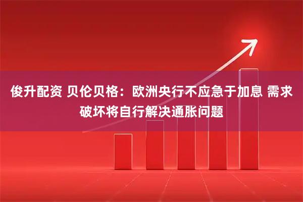 俊升配资 贝伦贝格：欧洲央行不应急于加息 需求破坏将自行解决通胀问题
